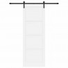 Drzwi przesuwne biały i czarny 83 x 232 cm Lite drewno sosnowe