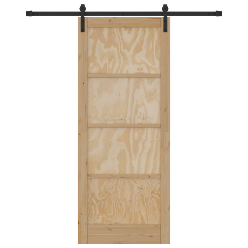 Drzwi przesuwne Naturalny i czarny 86 x 211 cm