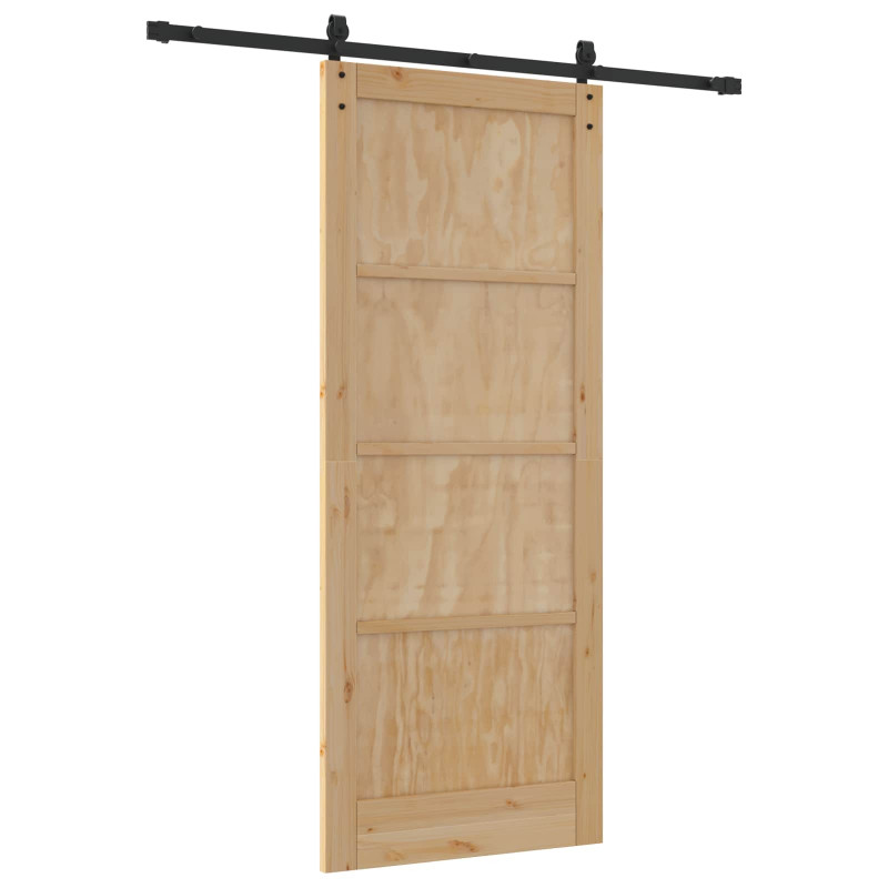 Drzwi przesuwne Naturalny i czarny 86 x 211 cm