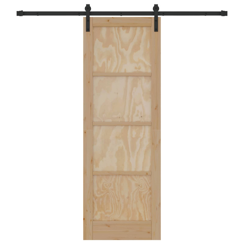 Drzwi przesuwne Naturalny i czarny 73,5 x 211 cm