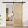Drzwi przesuwne Naturalny i czarny 83 x 202 cm