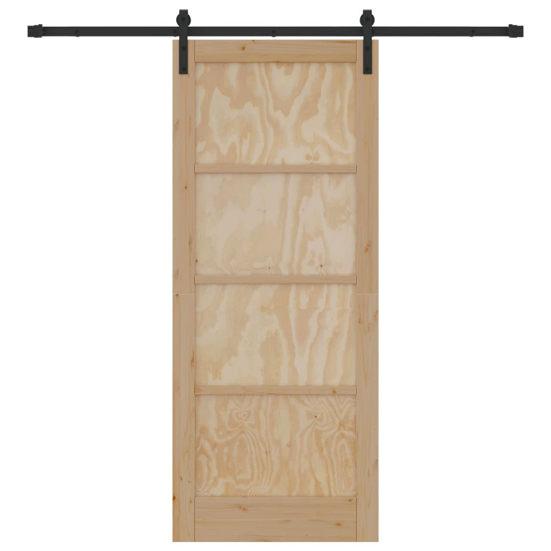 Drzwi przesuwne Naturalny i czarny 83 x 202 cm