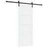 Drzwi przesuwne biały i czarny 83 x 202 cm Lite drewno sosnowe