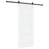 Drzwi przesuwne biały i czarny 83 x 202 cm Lite drewno sosnowe