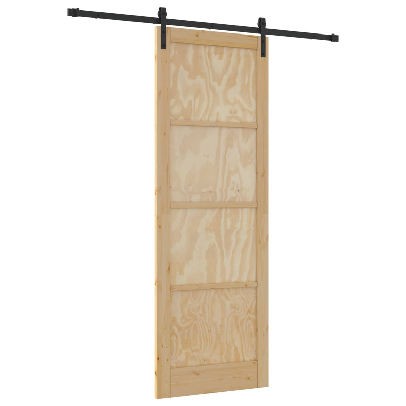 Drzwi przesuwne Naturalny i czarny 83 x 232 cm