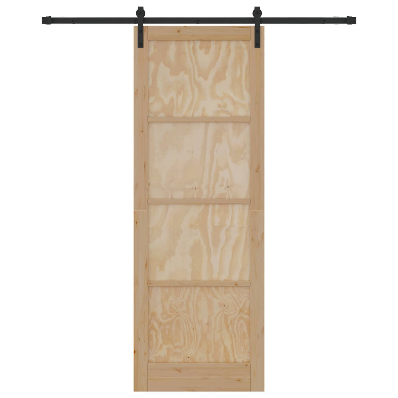 Drzwi przesuwne Naturalny i czarny 83 x 232 cm