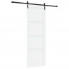 Drzwi przesuwne biały i czarny 83 x 232 cm Lite drewno sosnowe