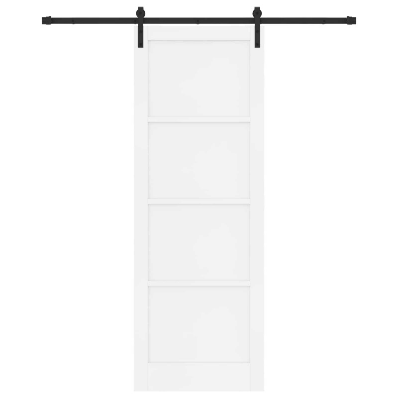 Drzwi przesuwne biały i czarny 83 x 232 cm Lite drewno sosnowe