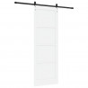 Drzwi przesuwne biały i czarny 83 x 232 cm Lite drewno sosnowe