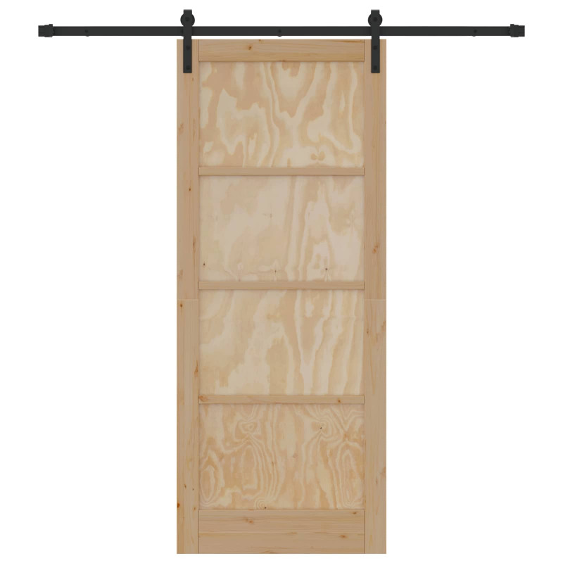 Drzwi przesuwne Naturalny i czarny 86 x 211 cm