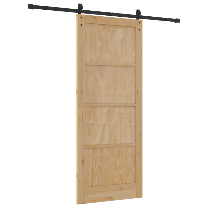 Drzwi przesuwne Naturalny i czarny 86 x 211 cm