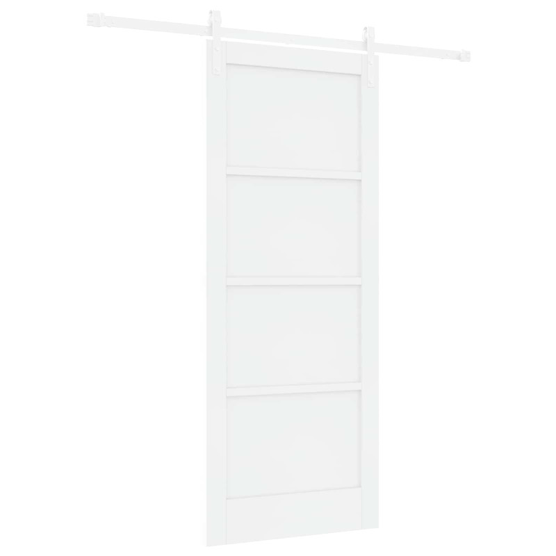 Drzwi przesuwne Biały 83 x 202 cm Lite drewno sosnowe