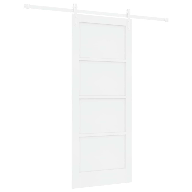 Drzwi przesuwne Biały 83 x 202 cm Lite drewno sosnowe