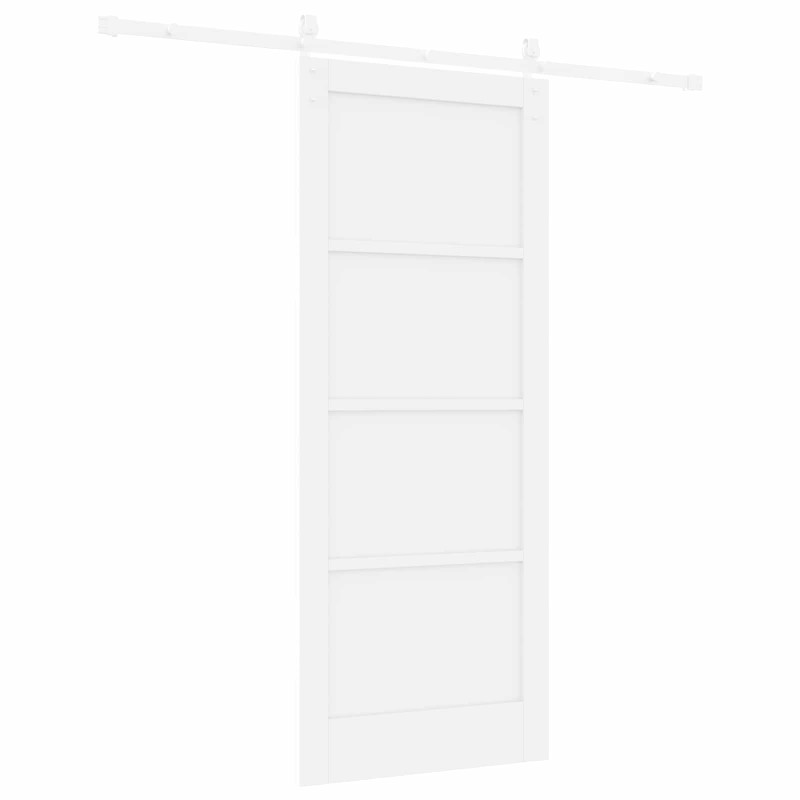 Drzwi przesuwne Biały 83 x 202 cm Lite drewno sosnowe