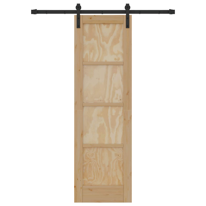 Drzwi przesuwne naturalny 61 x 198,5 cm Lite drewno sosnowe
