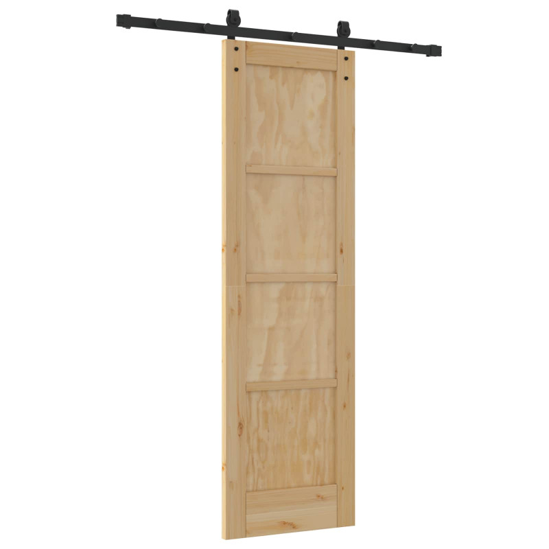 Drzwi przesuwne naturalny 61 x 198,5 cm Lite drewno sosnowe