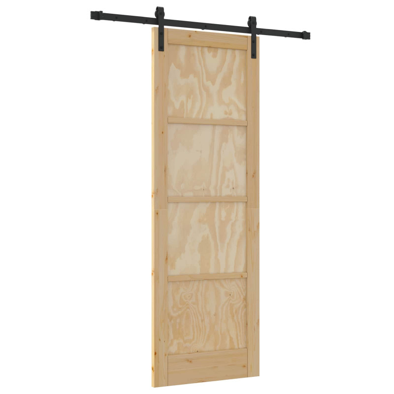 Drzwi przesuwne naturalny 73,5 x 211 cm Lite drewno sosnowe
