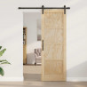 Drzwi przesuwne naturalny 73,5 x 211 cm Lite drewno sosnowe