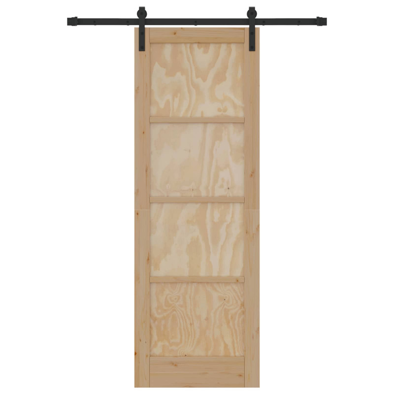 Drzwi przesuwne naturalny 73,5 x 211 cm Lite drewno sosnowe
