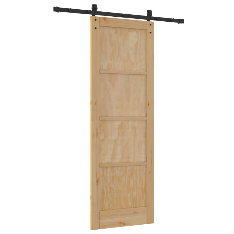 Drzwi przesuwne naturalny 73,5 x 211 cm Lite drewno sosnowe