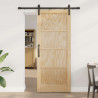 Drzwi przesuwne naturalny 83 x 202 cm Lite drewno sosnowe