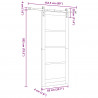 Drzwi przesuwne naturalny 83 x 202 cm Lite drewno sosnowe
