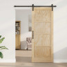Drzwi przesuwne naturalny 83 x 211 cm Lite drewno sosnowe