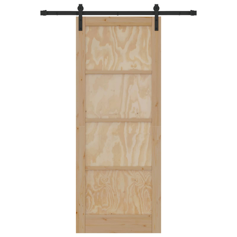 Drzwi przesuwne naturalny 83 x 211 cm Lite drewno sosnowe