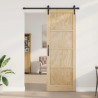 Drzwi przesuwne naturalny 83 x 232 cm Lite drewno sosnowe