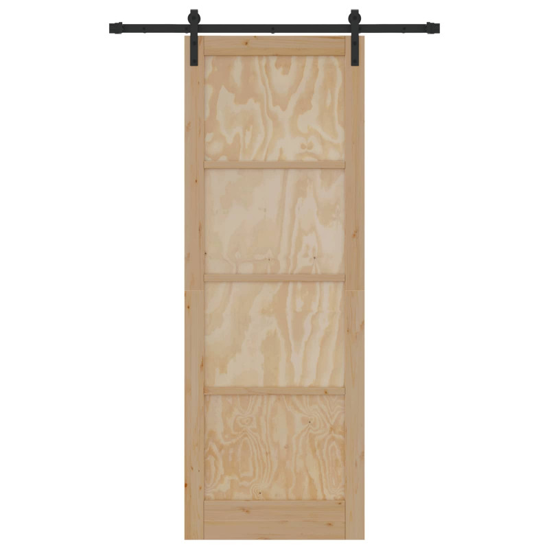 Drzwi przesuwne naturalny 83 x 232 cm Lite drewno sosnowe