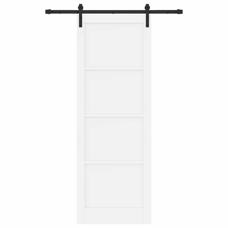 Drzwi przesuwne Biały 83 x 232 cm Lite drewno sosnowe