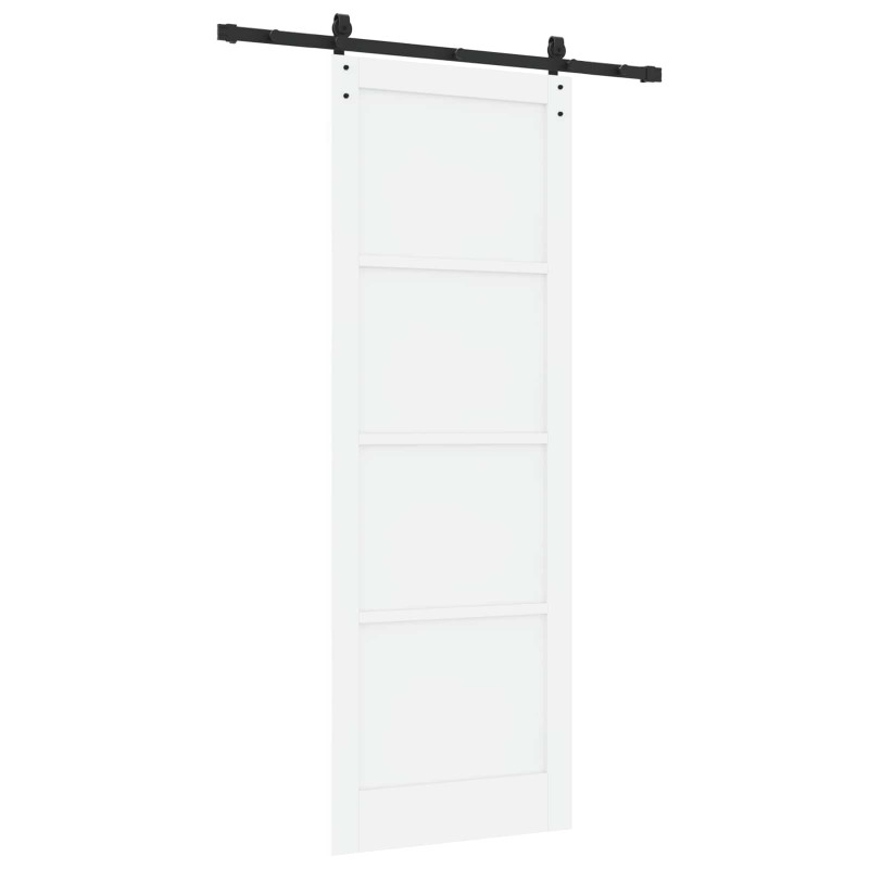 Drzwi przesuwne Biały 83 x 232 cm Lite drewno sosnowe