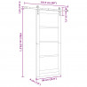 Drzwi przesuwne naturalny 86 x 198,5 cm Lite drewno sosnowe