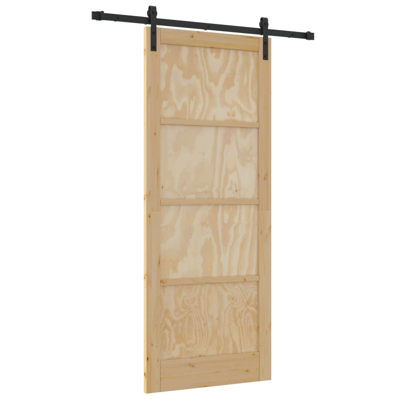 Drzwi przesuwne naturalny 86 x 211 cm Lite drewno sosnowe