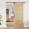 Drzwi przesuwne naturalny 86 x 211 cm Lite drewno sosnowe