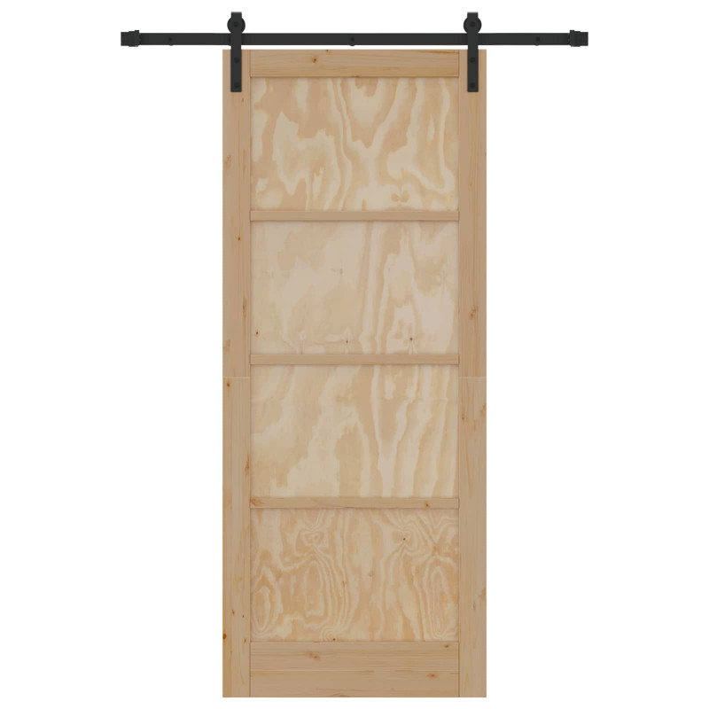 Drzwi przesuwne naturalny 86 x 211 cm Lite drewno sosnowe
