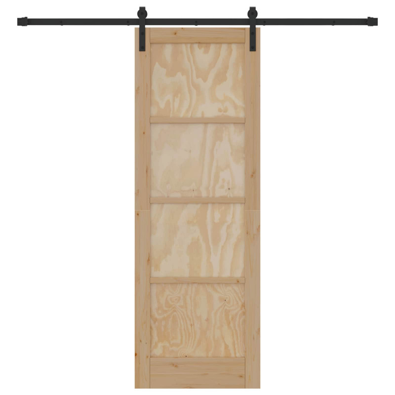 Drzwi przesuwne naturalny 73,5 x 211 cm Lite drewno sosnowe