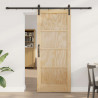 Drzwi przesuwne naturalny 83 x 202 cm Lite drewno sosnowe