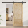 Drzwi przesuwne naturalny 83 x 202 cm Lite drewno sosnowe