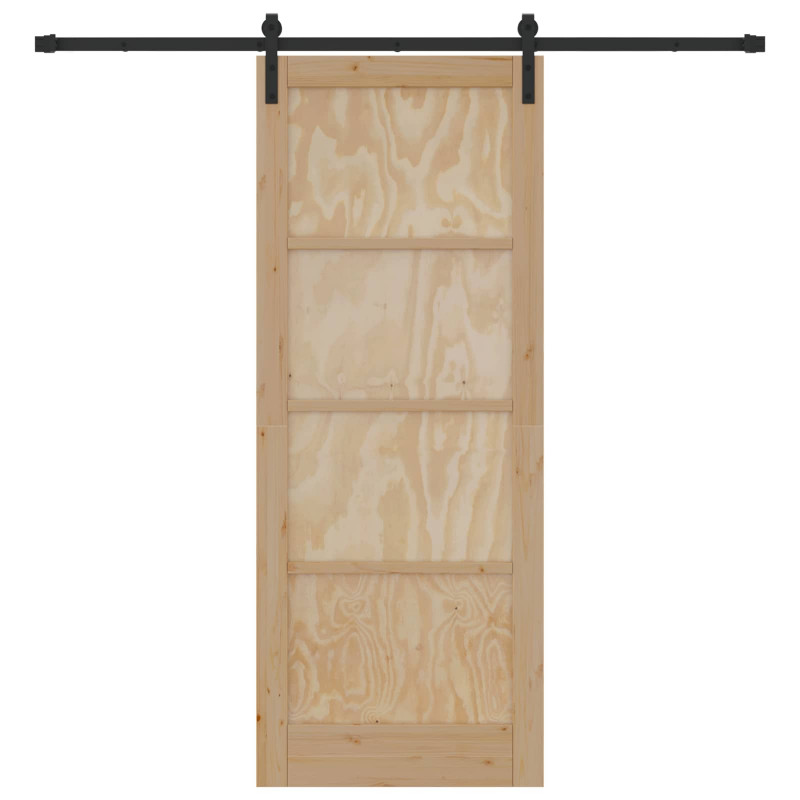 Drzwi przesuwne naturalny 83 x 211 cm Lite drewno sosnowe