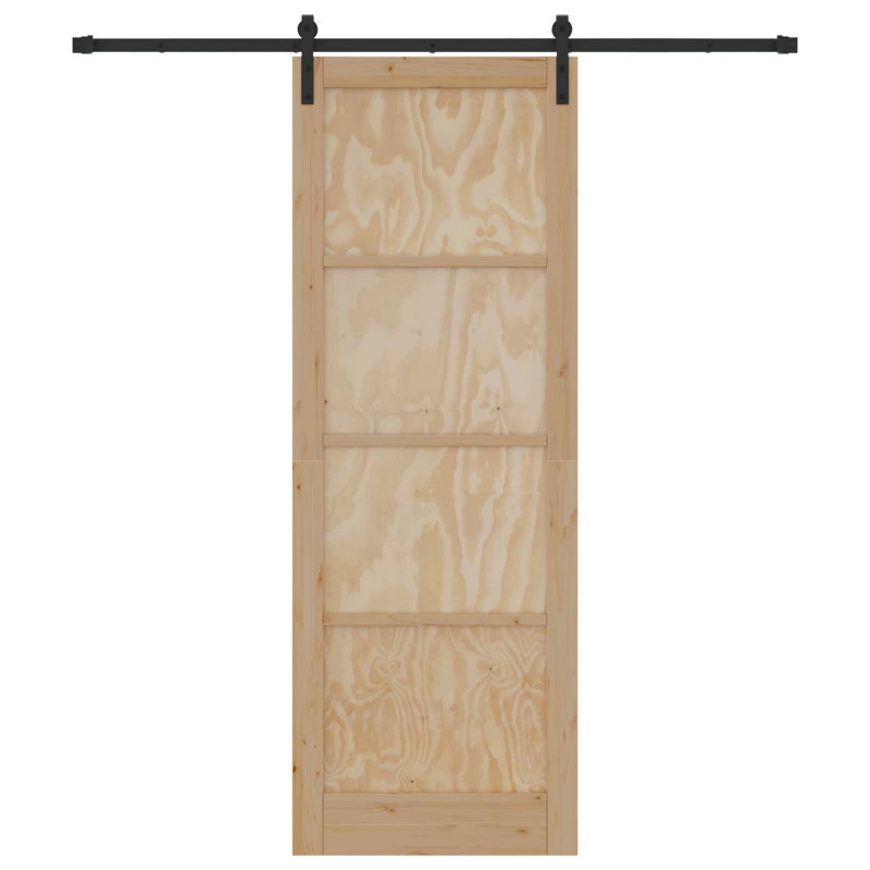 Drzwi przesuwne naturalny 83 x 232 cm Lite drewno sosnowe
