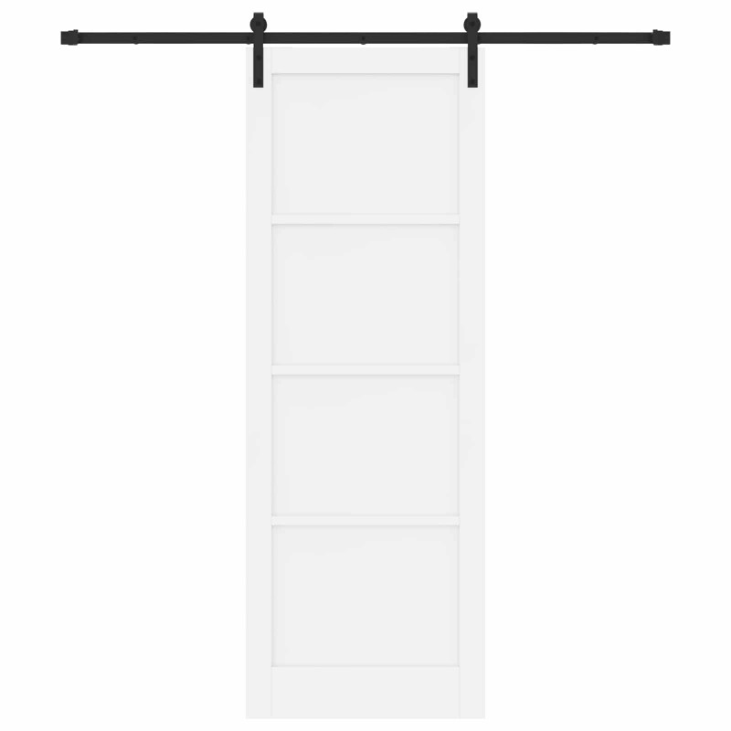 Drzwi przesuwne Biały 83 x 232 cm Lite drewno sosnowe