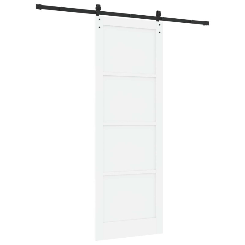 Drzwi przesuwne Biały 83 x 232 cm Lite drewno sosnowe