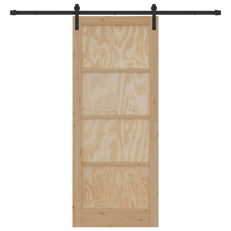 Drzwi przesuwne naturalny 86 x 211 cm Lite drewno sosnowe