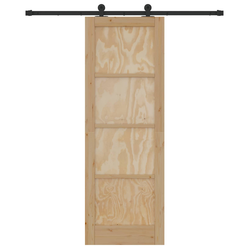 Drzwi przesuwne Naturalny i czarny 73,5 x 211 cm