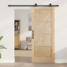 Drzwi przesuwne Naturalny i czarny 83 x 202 cm