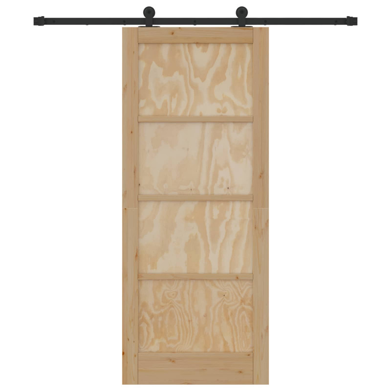 Drzwi przesuwne Naturalny i czarny 83 x 202 cm