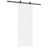 Drzwi przesuwne biały i czarny 83 x 202 cm Lite drewno sosnowe