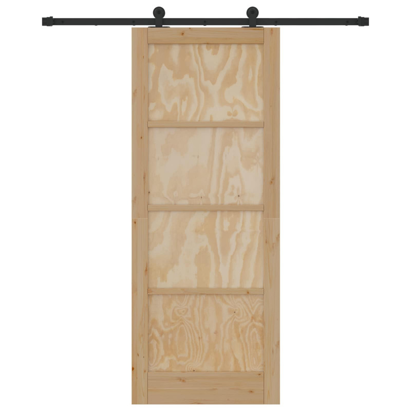 Drzwi przesuwne Naturalny i czarny 83 x 211 cm
