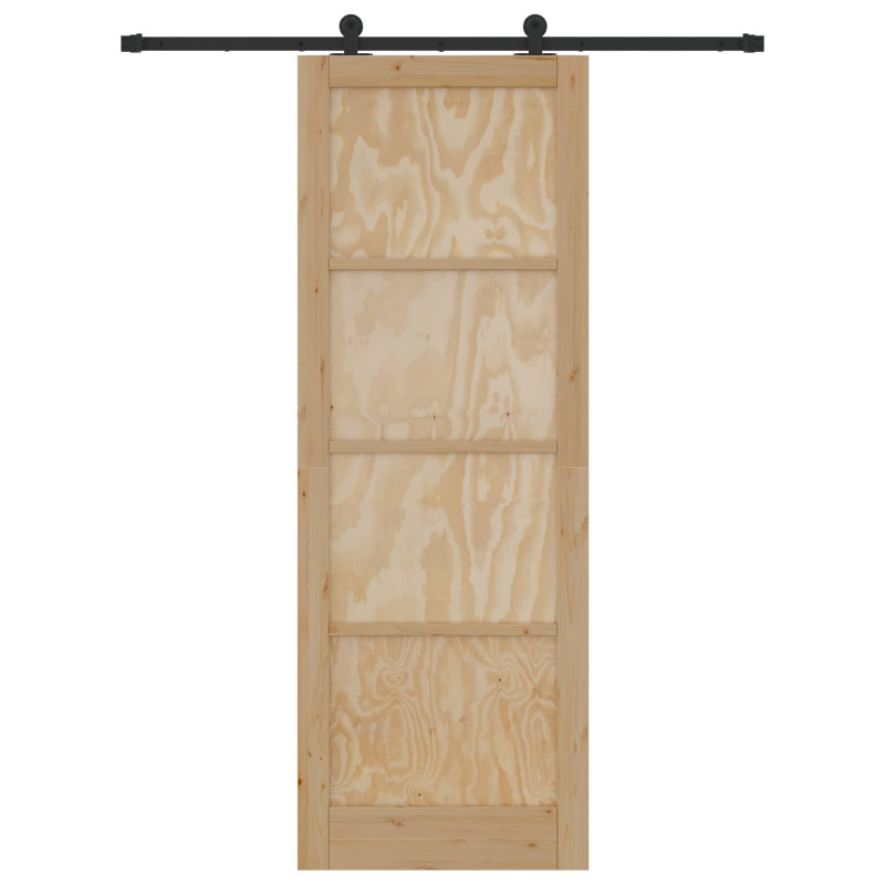 Drzwi przesuwne Naturalny i czarny 83 x 232 cm